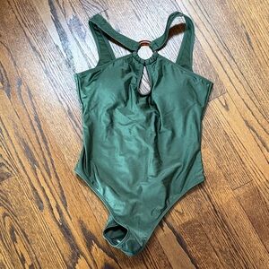 B34 Jess Lea Women’s Medium Chic Forest Green One-Piece Swimsuit